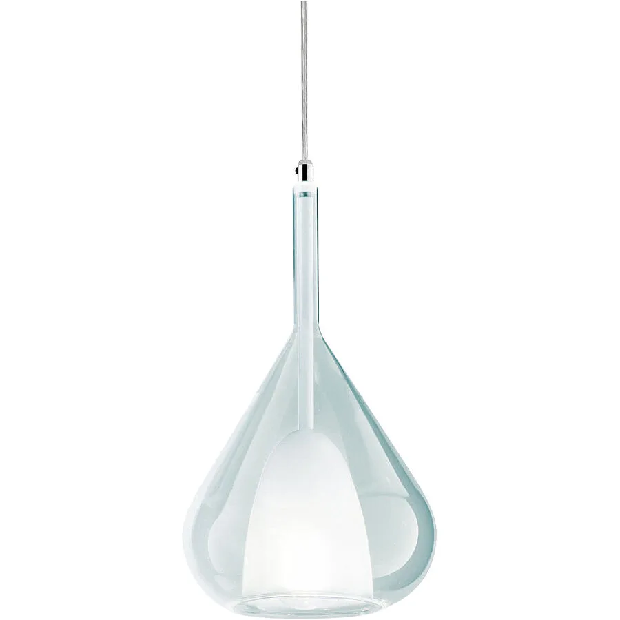 Giberti Luce Pendellampe Lorena XL Blau Glas 20 cm 35 cm - Farbe: Hellblau