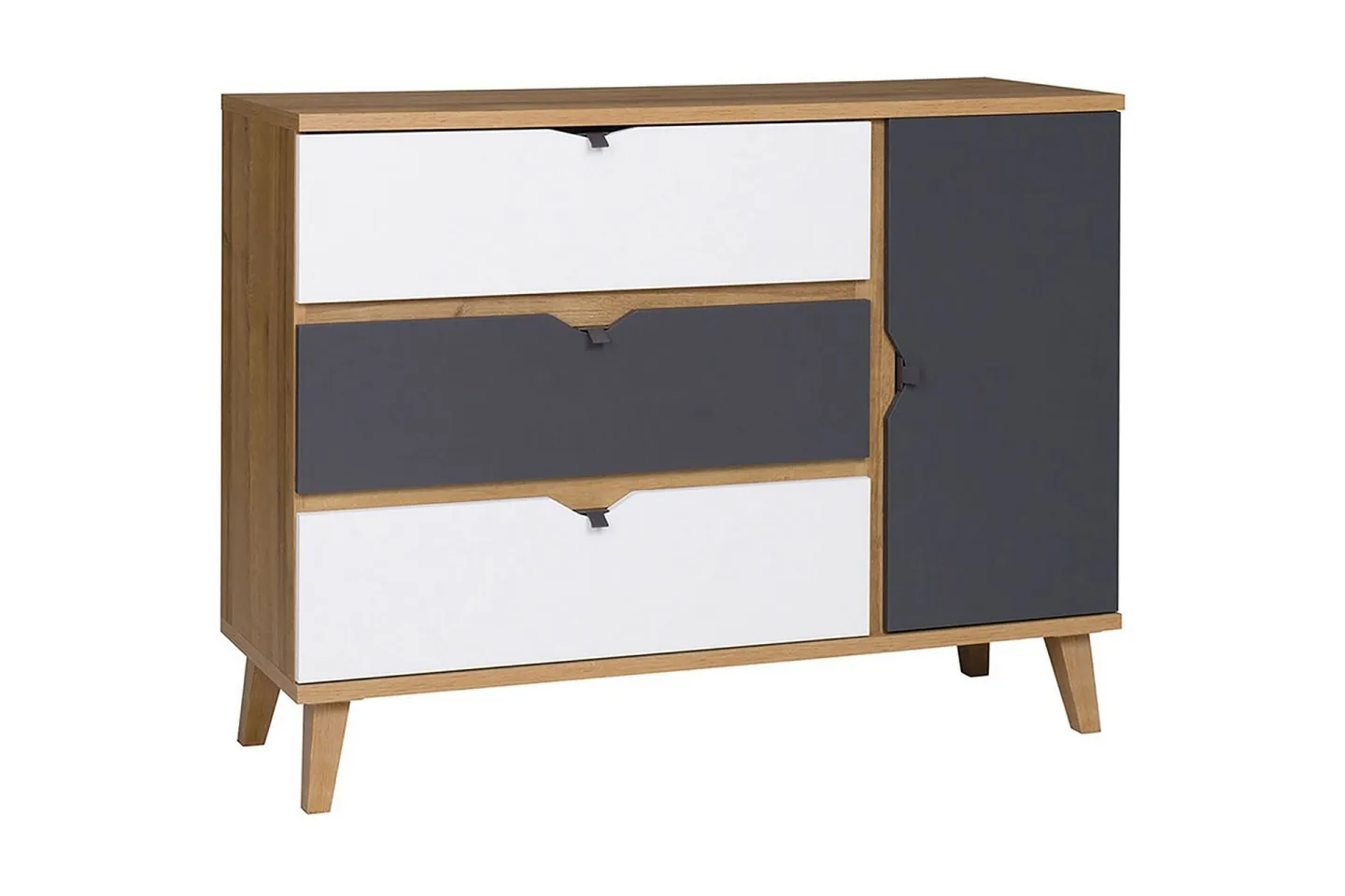 Vintra Skänk 120 cm - Vit/Grå/Trä