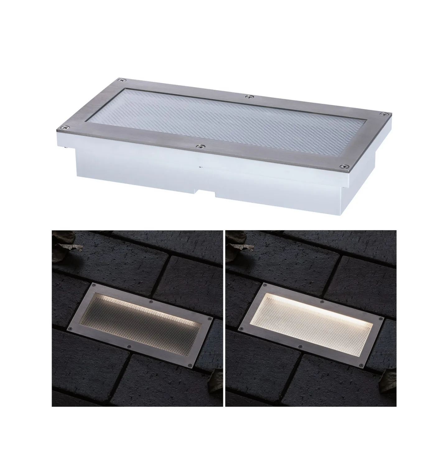 Brick LED-bakkespot, grå, 10 x 20 cm - Paulmann - Moderne - Metall - Kantet