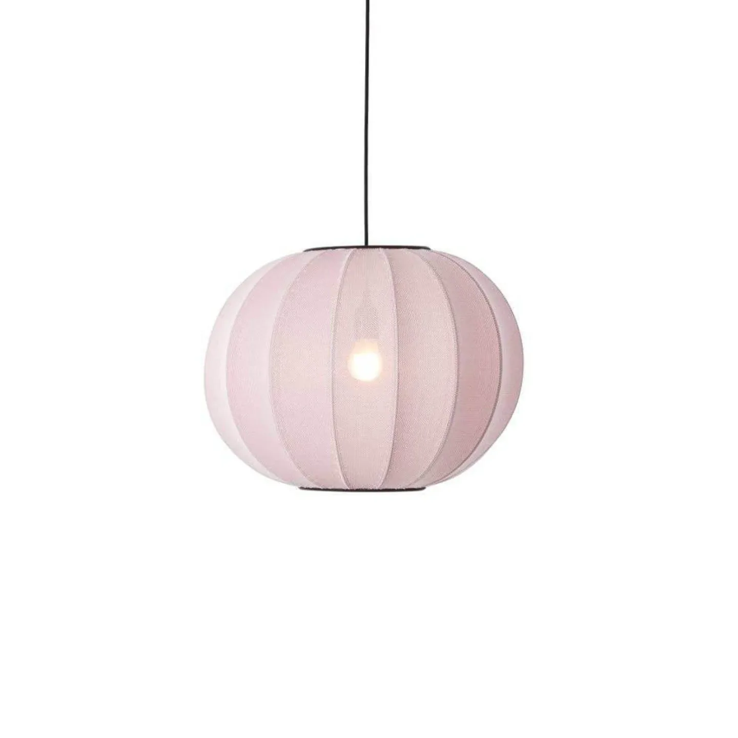Knit-Wit 45 Round LED-Hängelampe, rosa, Ø45cm - Made By Hand - Schlafzimmer - Stoff / Textil