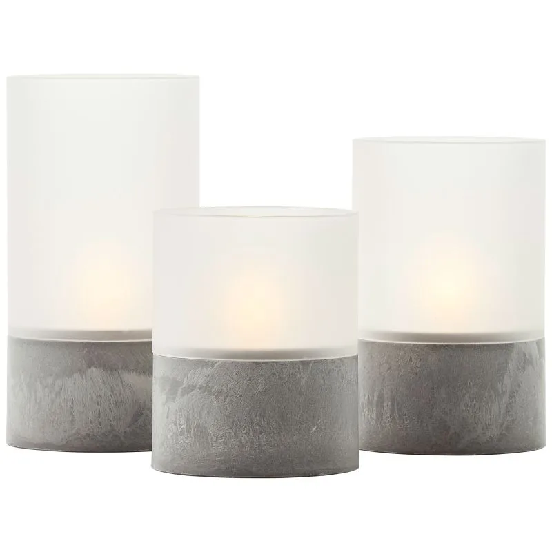 Brilliant - Bougie 3-pack - Batteriljus - Grå/vit