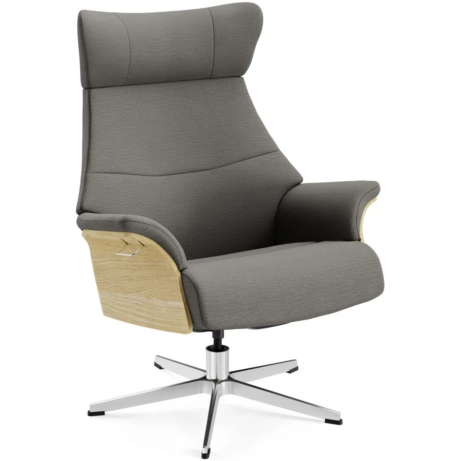 Conform Sessel Airness Grau/Beige/Silber Stoff/Holz/Aluminium 81 cm 163 cm - Farbe: 42 antracit - Material: Stoff, Eiche, Aluminium - Möbel