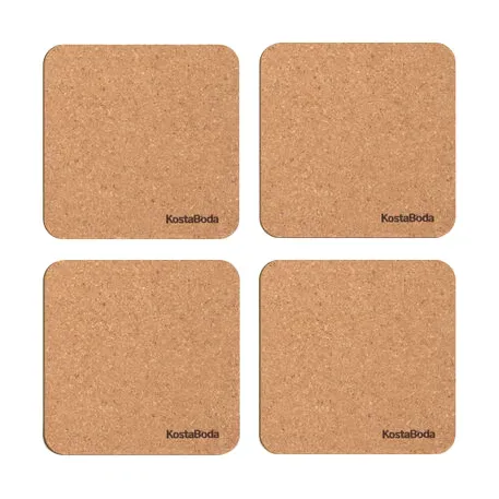 Kosta Boda Viva Glasuntersetzer 9,6x9,6 cm 4er-Pack Kork