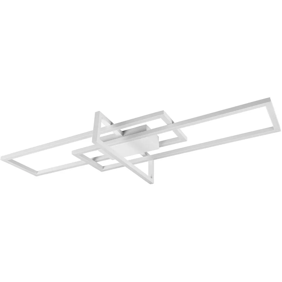 Deckenlampe Cecile Weiss Metall 100 cm 11.5 cm - Farbe: Weiss matt - LED - Lichtfarbe: Warmweiss - LED Energiesparlampen