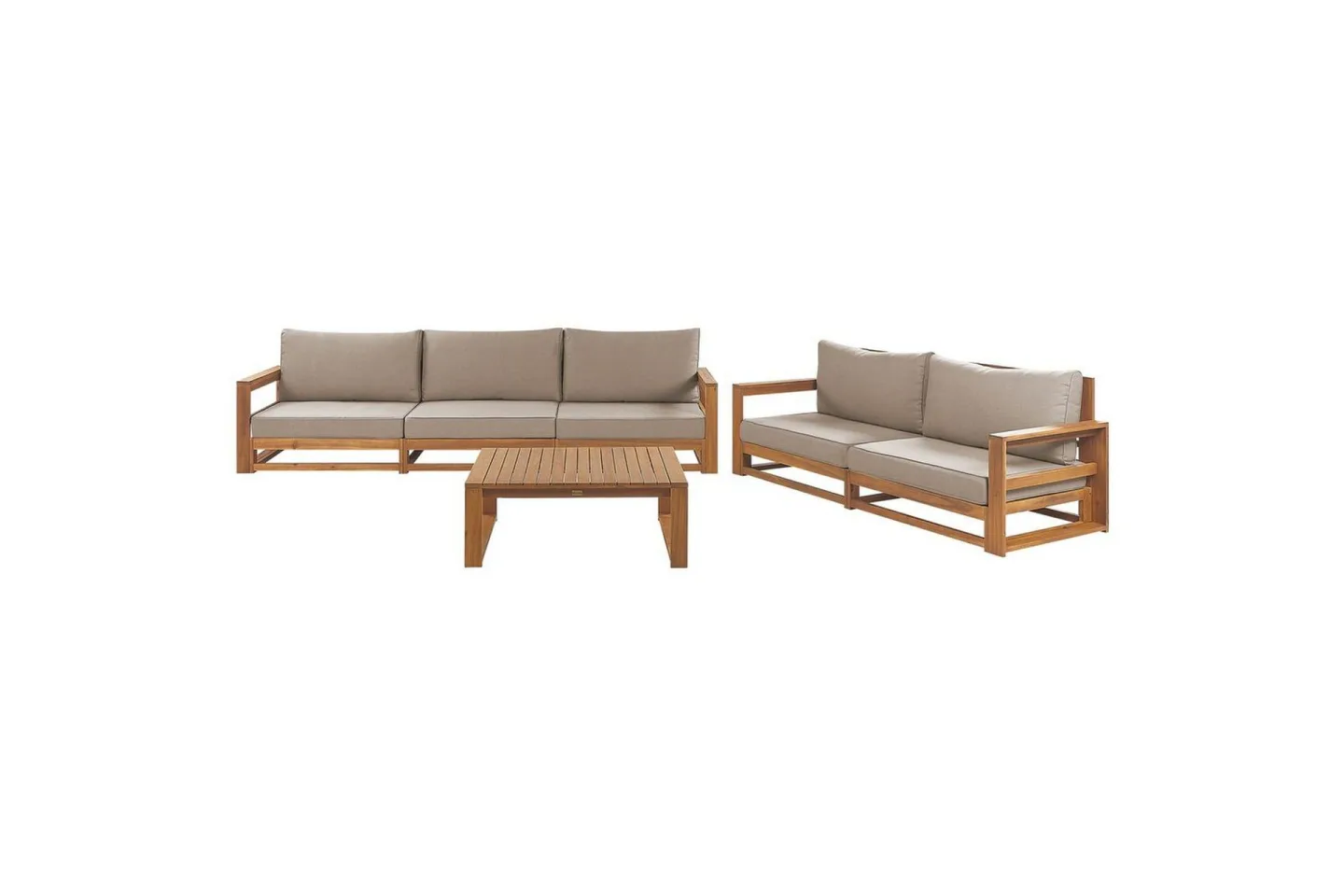 Loungegrupp med bord Timor Ljus trä/grått/beige, Ja - Ljus trä/grått/beige, Ja