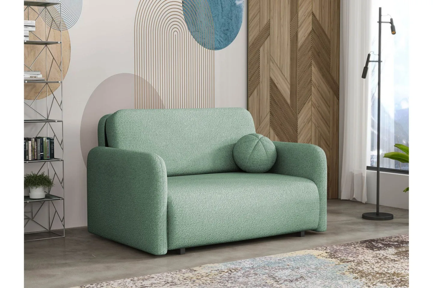Ajmeri Bäddsoffa 2-sits i Bouclé - Grön