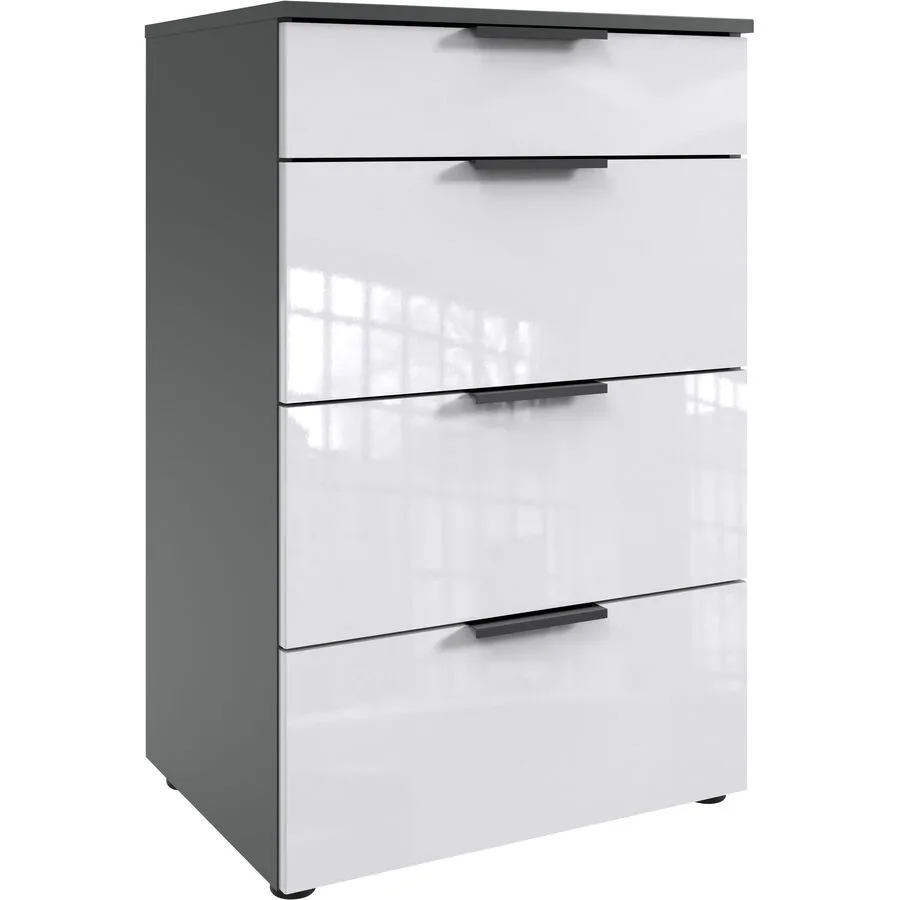 Kommode Sanko Weiss/graphit Holzwerkstoff B 54 H 84 cm