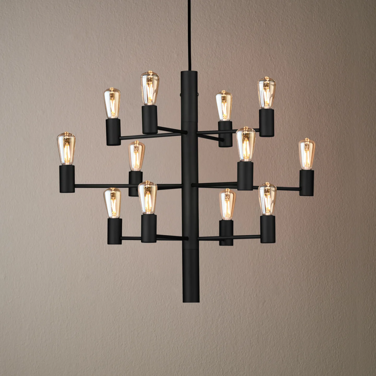 Manola 12 Lysekrone Svart Dimmbar LED - Herstal - Spisestue - Metall