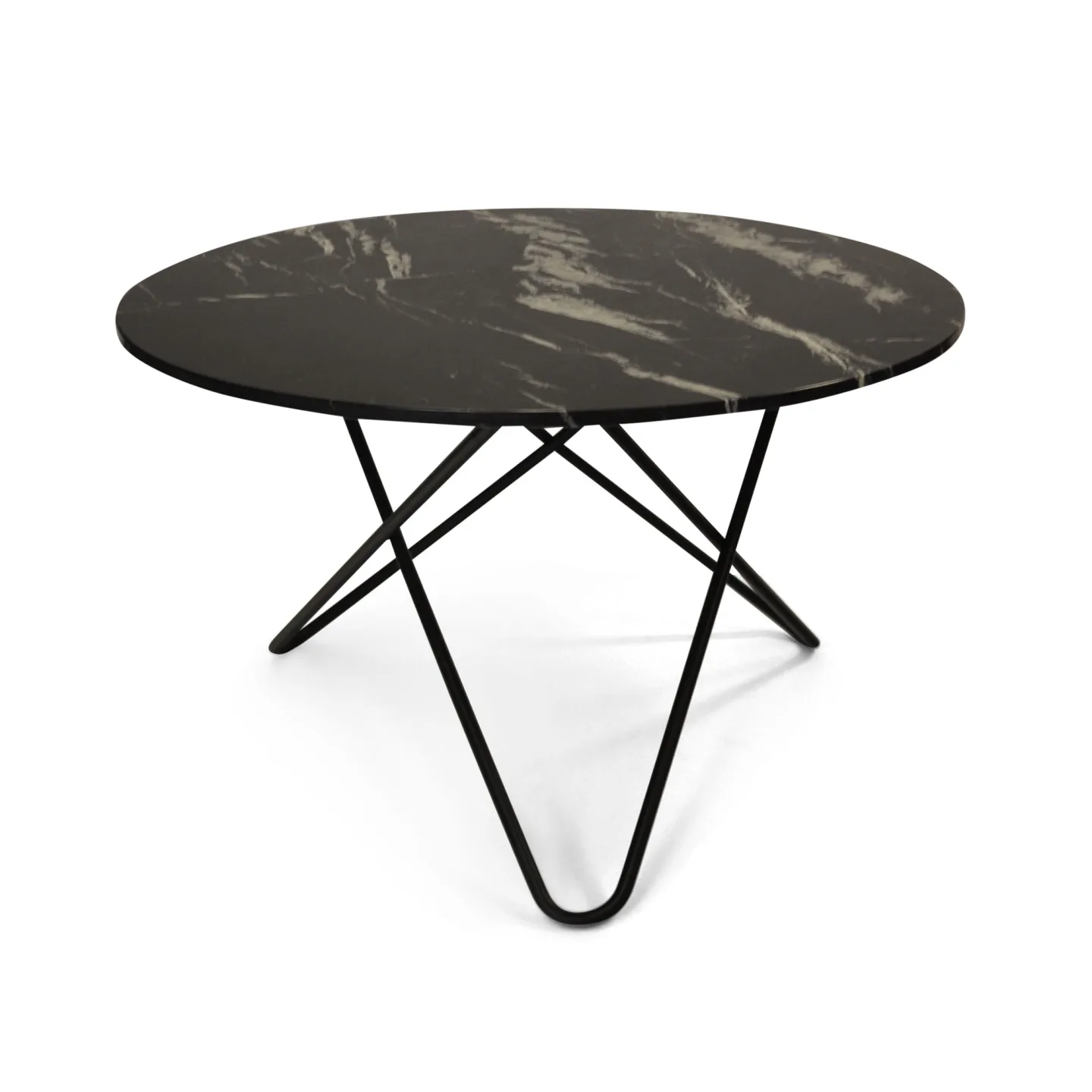 OX Denmarq - Big O Table, Black Steel Frame, Top: Black Marble - Matbord - Dennis Marquart - Svart - Metall/Sten