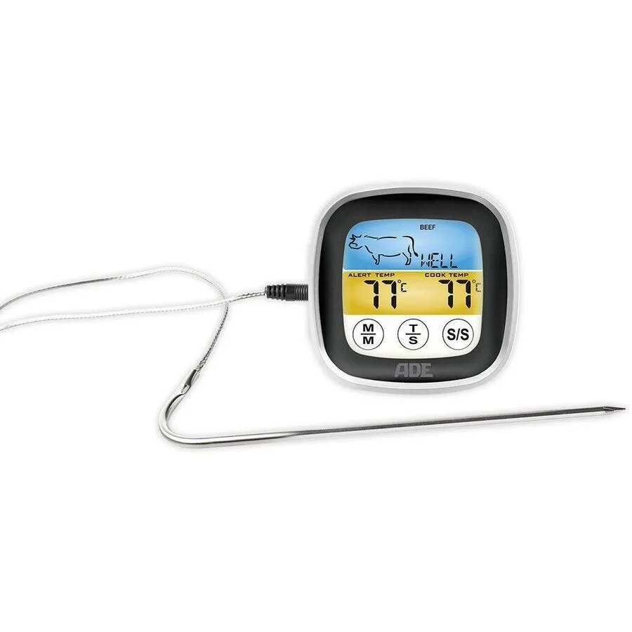 Küchenthermometer ADE Schwarz Kunststoff - Farbe: schwarz, weiss