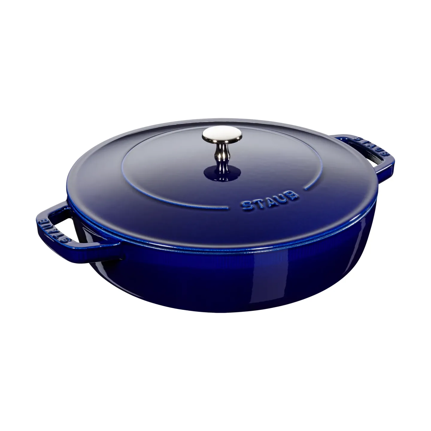 STAUB Staub Chistera tiefe Schmorpfanne Gusseisen Ø28 cm Dunkelblau