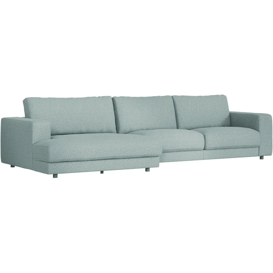 Ecksofa Ava Links Bezug: 100% Polyester sage B 350 T 150 cm - Möbel Konfigurator: Traummöbel individuell zusammenstellen