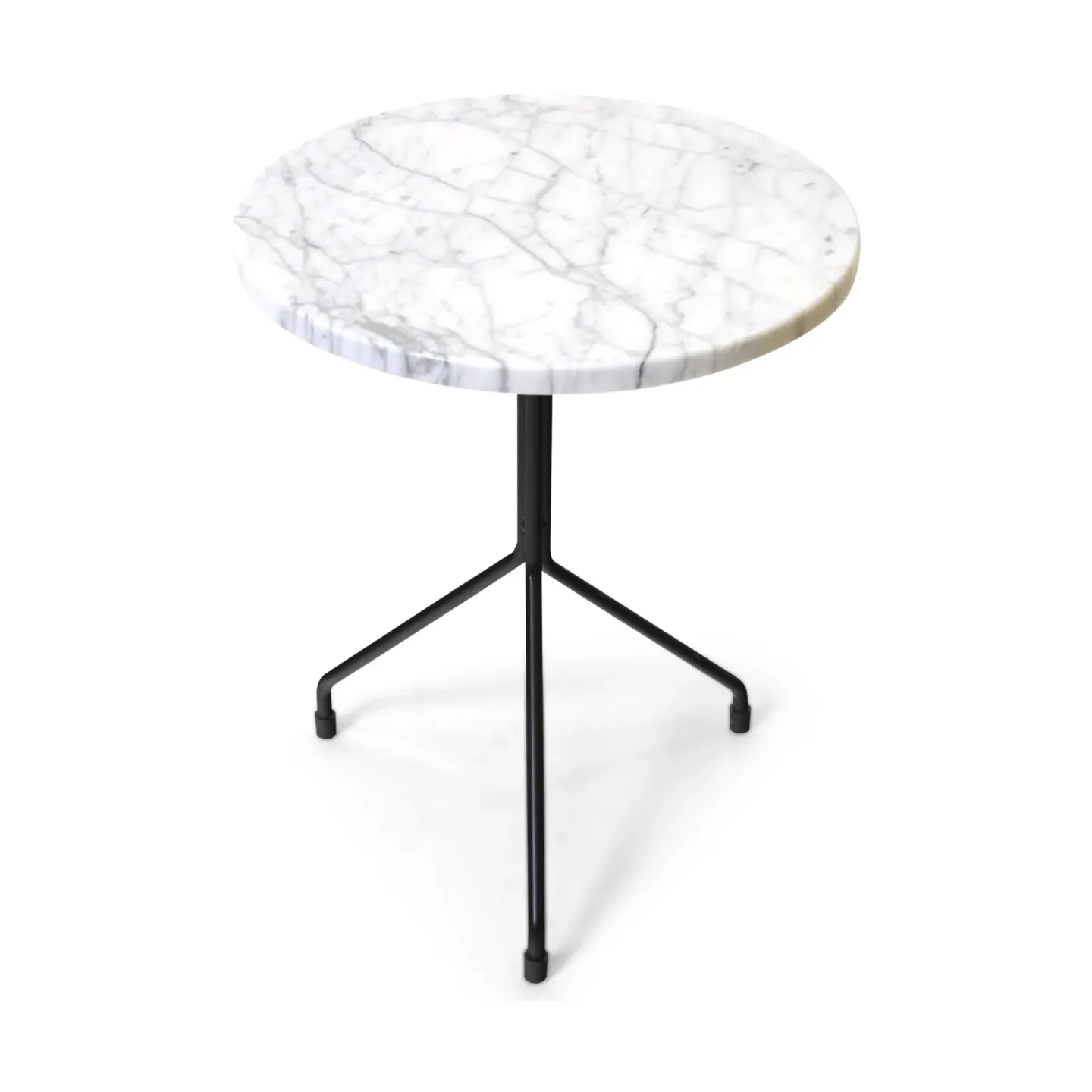 OX Denmarq All For One sidobord White carrara-black, Ø40 cm