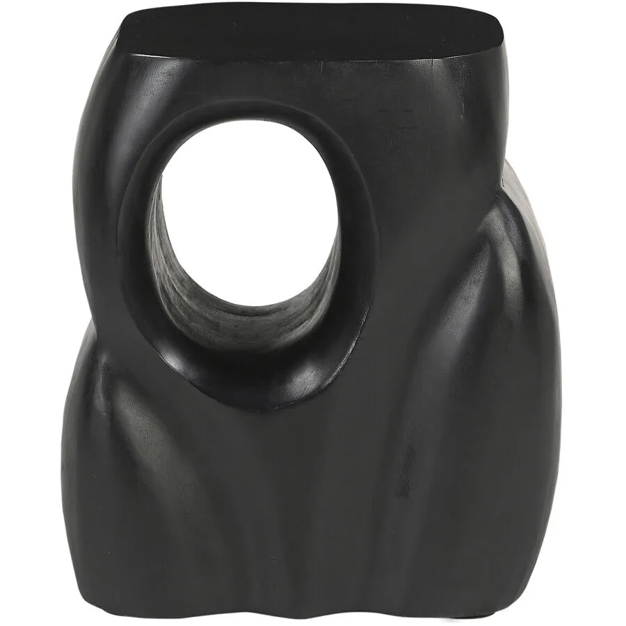 Beistelltisch Smooth schwarz Mangoholz massiv B 36 H 41 cm