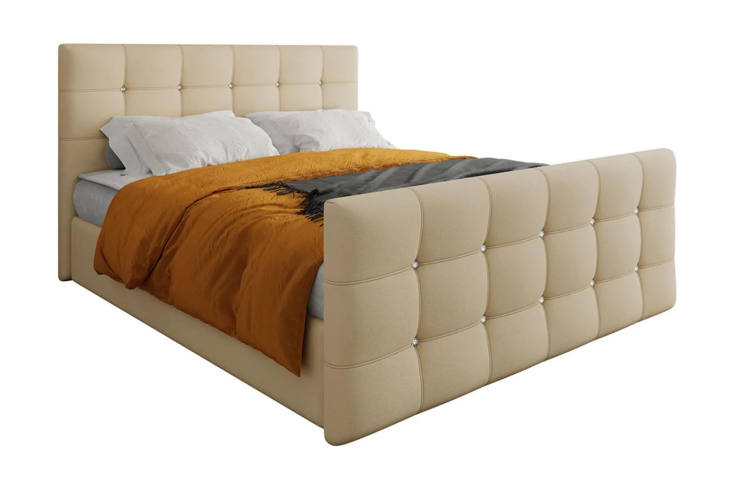 Kleos Kontinentalsäng 140x200cm med Sänggavel - Beige