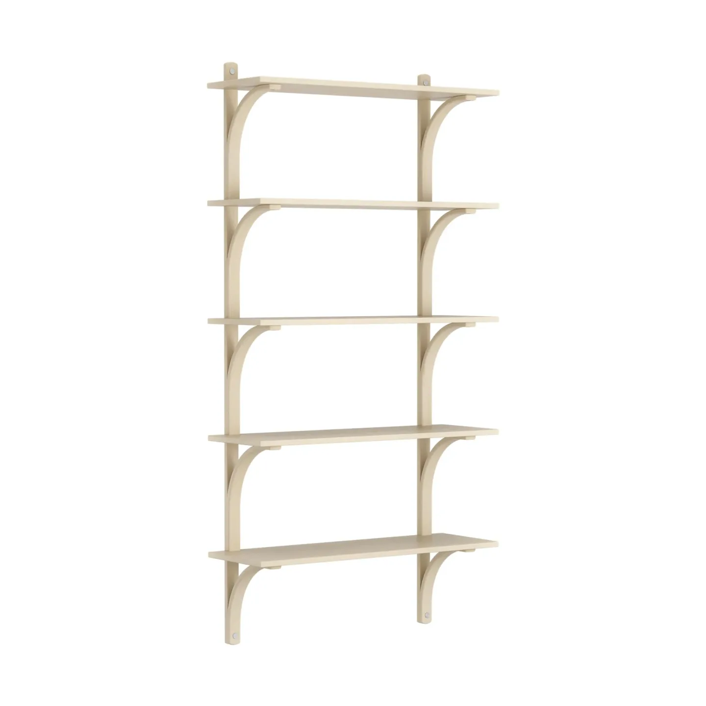Swedese Levi Regal 5 Fachboden Naturlackierte Esche-Aluminium, 90 cm