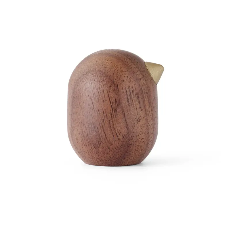 Normann Copenhagen Little Bird figur valnöt 3 cm