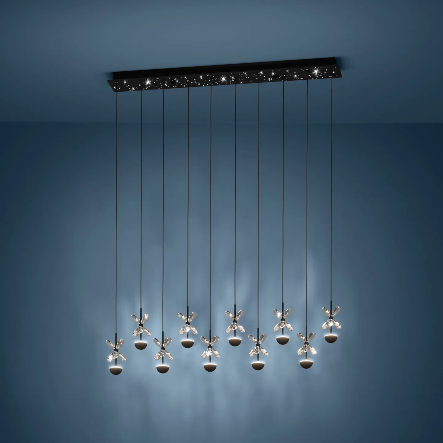 Pianopoli hänglampa svart 87 cm lång - EGLO Stars of Light - Matsal - Design - Metall - Linjär