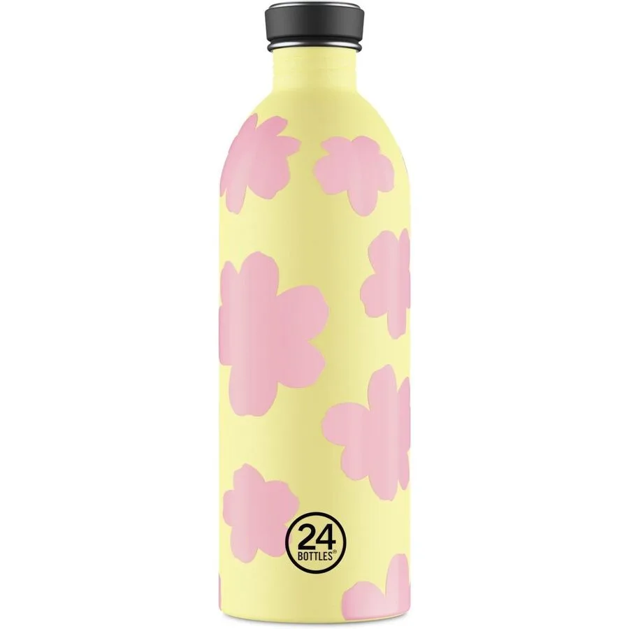 Trinkflasche 24 Bottles Gelb/Rosa 1000 ml B 7 cm