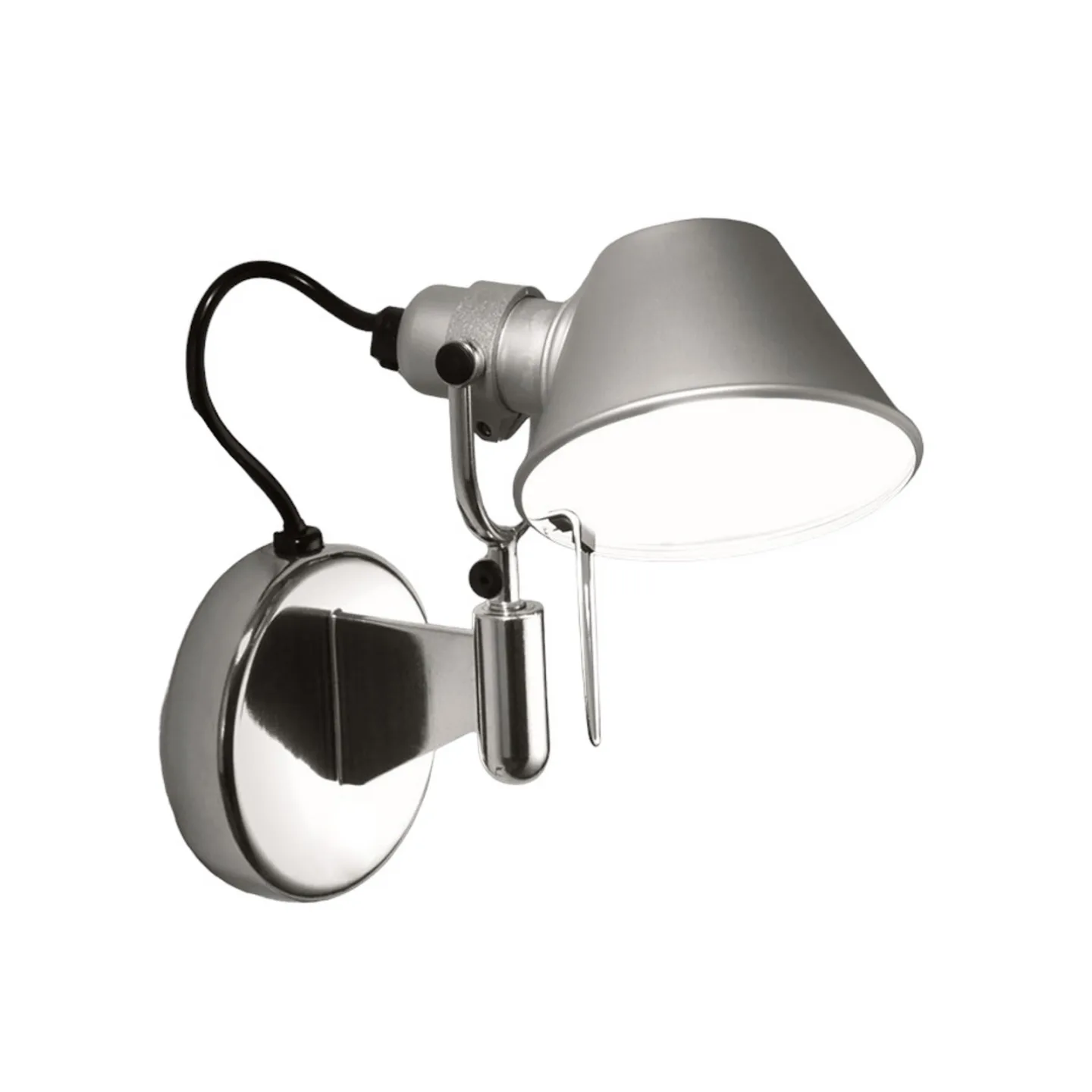 Tolomeo Micro Faretto LED-vägglampa, grå, 3000K - Artemide - Vardagsrum - Design - Metall - Med en ljuskälla