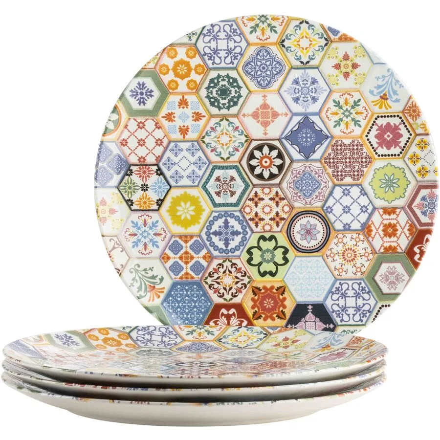 MÄSER Platzteller-Set Amarante Bunt Steinzeug 4 Stk