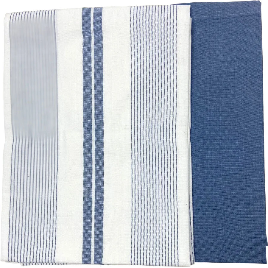 Geschirrtuch Tavola grau-weiss Streifen Baumwolle 50 x 70 cm