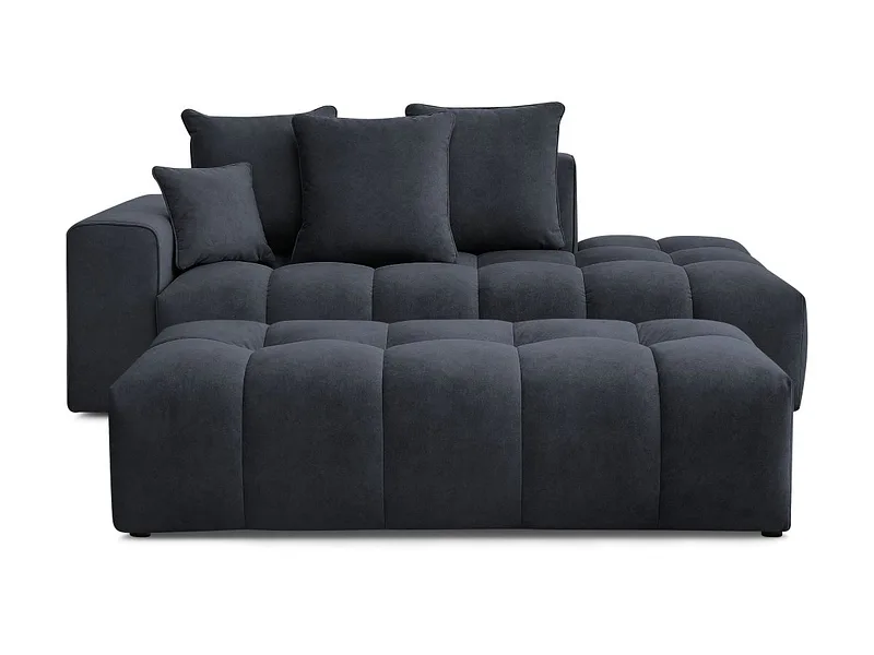 3er Sofa mit Hocker BOBOCHIC MONT-BLANC Samt dunkelblau