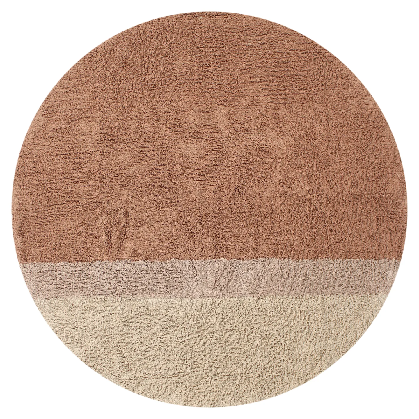 Runde tepper - Mareto Natural Cotton Shaggy (brun) (Størrelse: Ø 200 cm)