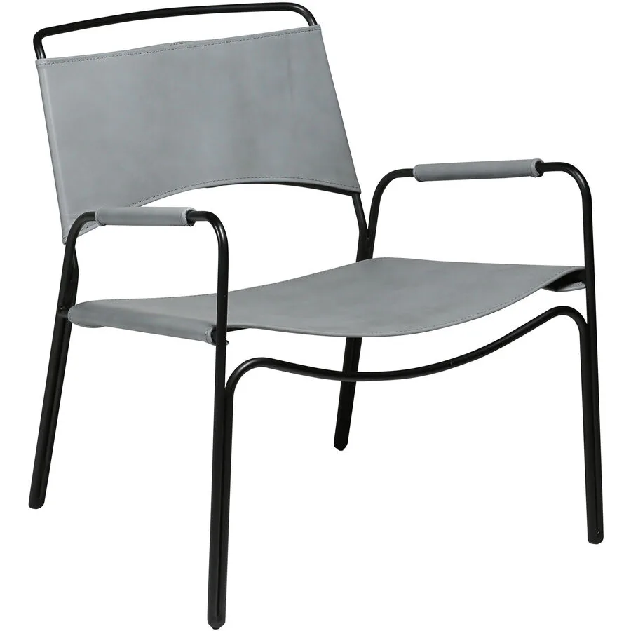 DAN-FORM Sessel Paz Grau/Schwarz Leder 61 cm 64 cm