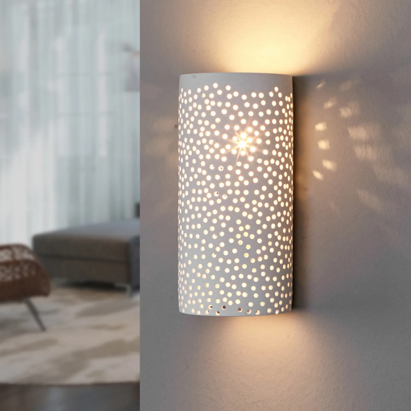 Jiru Væglampe White - Lindby - Entré - Moderne - Gips / ler - Kantet