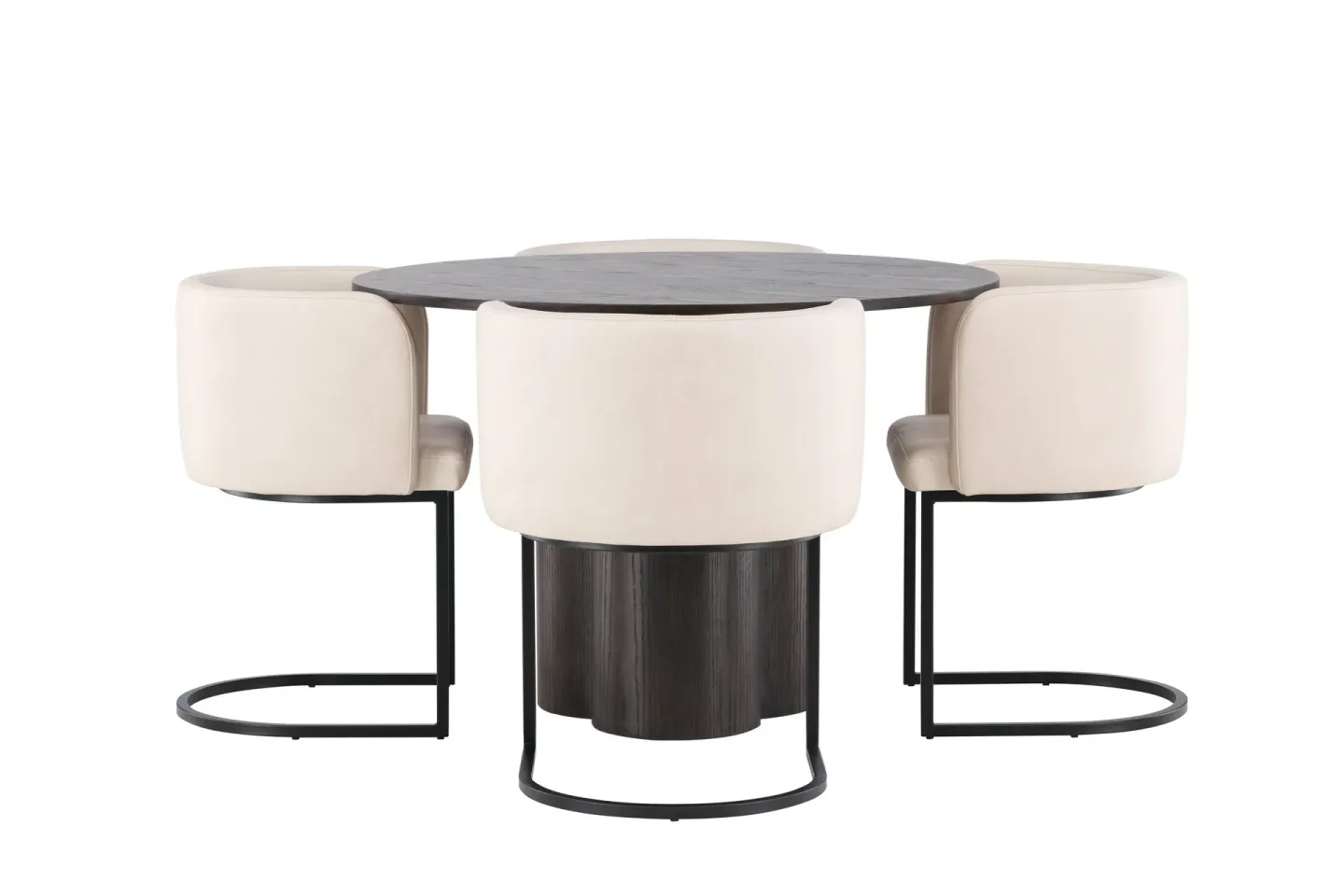 Olivia Matgrupp 110 cm Rund med 4 Simrishamn stolar - Beige