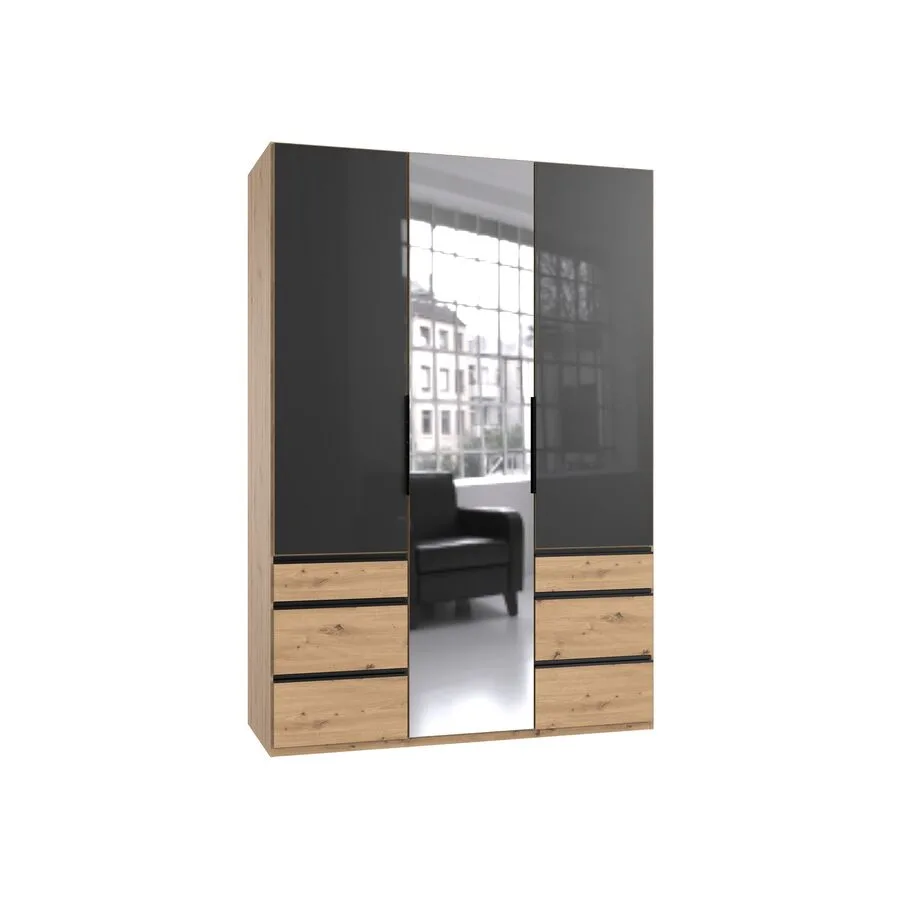 Kleiderschrank Sanko Eiche Nachbildung Holzwerkstoff B 150 cm