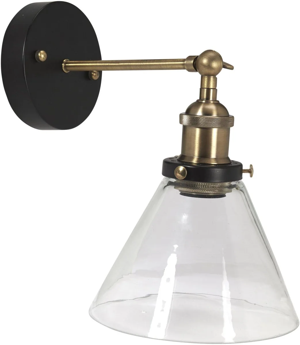 Vägglampa LAMBDA Svart & Mässing - Pr Home