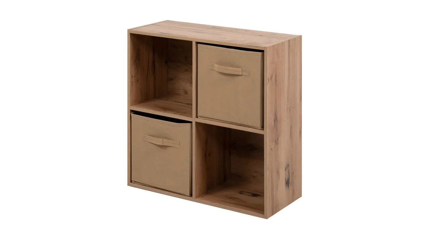 Standregal Artisan Eiche 60 x 60 cm - mit 2 Faltboxen - ARVIKA