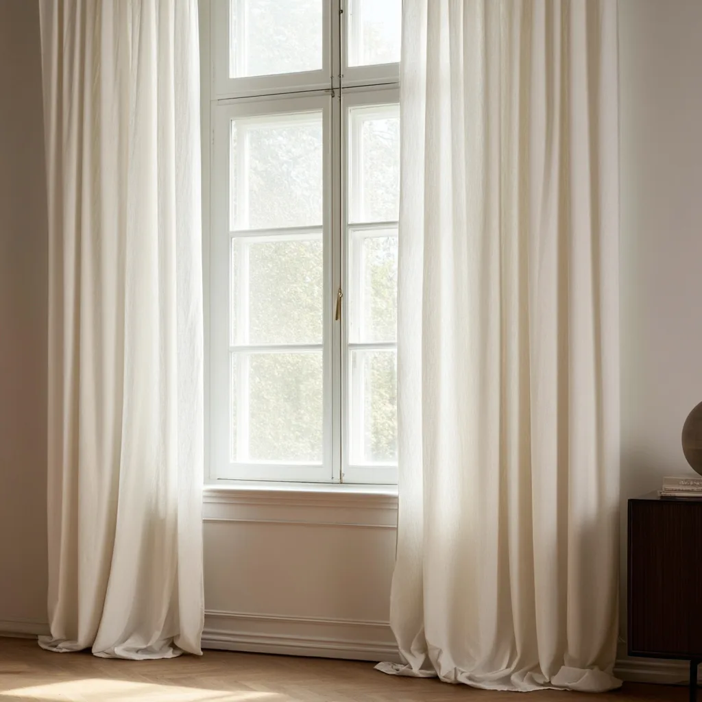 Gardiner - Gardin i linimitasjon Andrada (beige) (Størrelse: 140 x 300 cm)