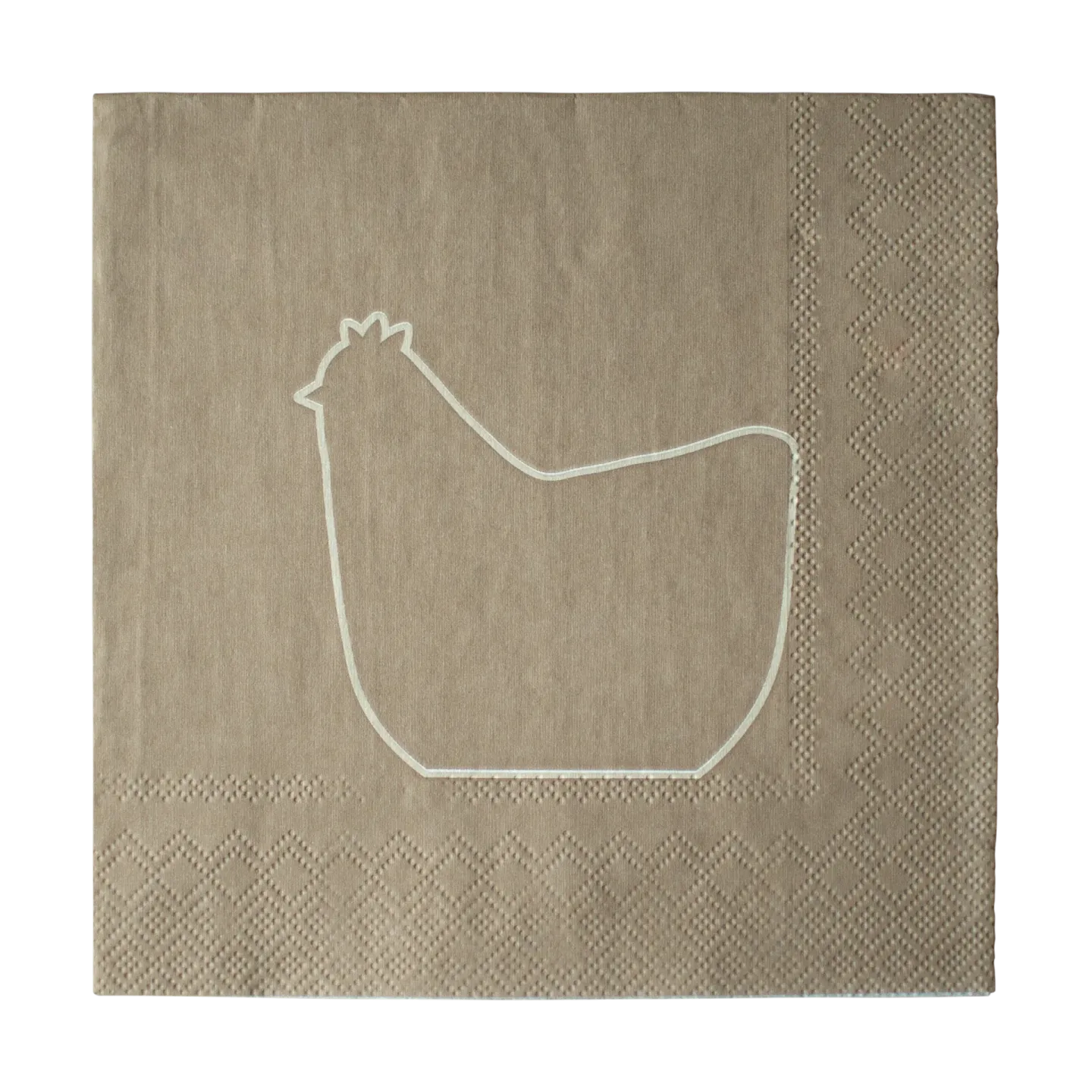 DBKD Happy hen Papierserviette 33x33 cm 20er Pack Brown