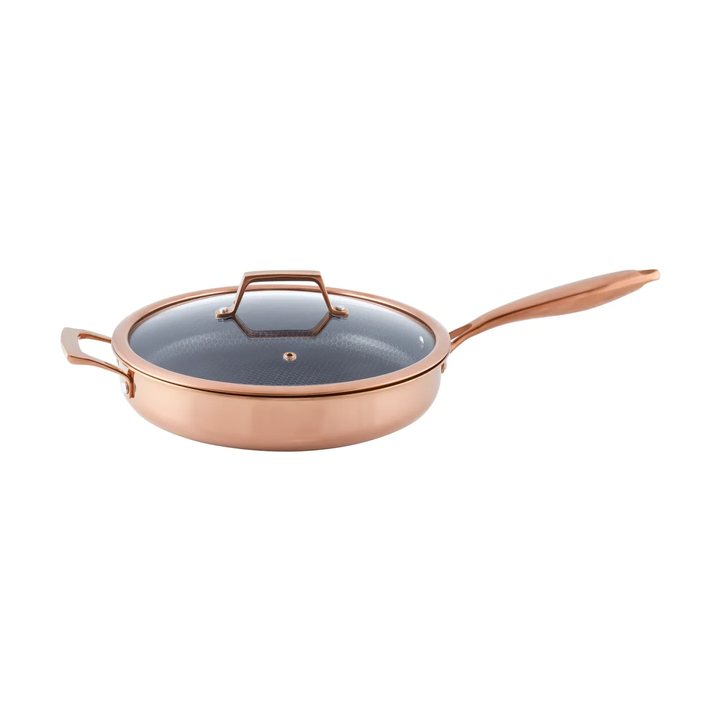 Hâws Hâws Santo Bratpfanne mit Deckel Hybrid Coating Rose Gold