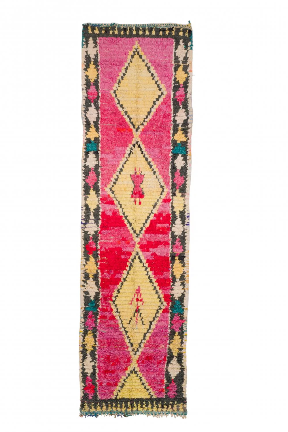 Marokkansk Boucherouite-teppe 390 x 150 cm (Størrelse: 390 x 150 cm)