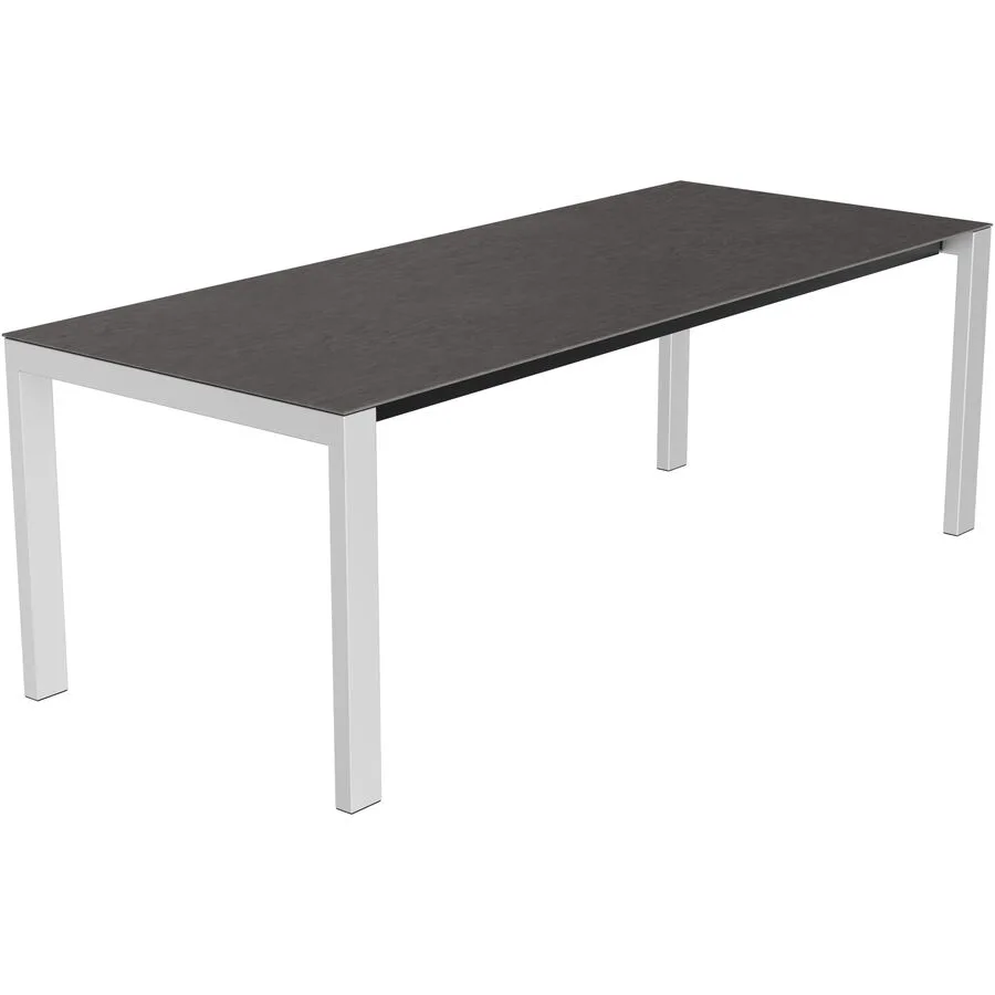 Gartentisch Panama HPL Moonscape grey 220x90 cm - Farbe: Edelstahl gebürstet / Moonscape grey - Material: HPL/Edelstahl - Möbel Konfigurator: