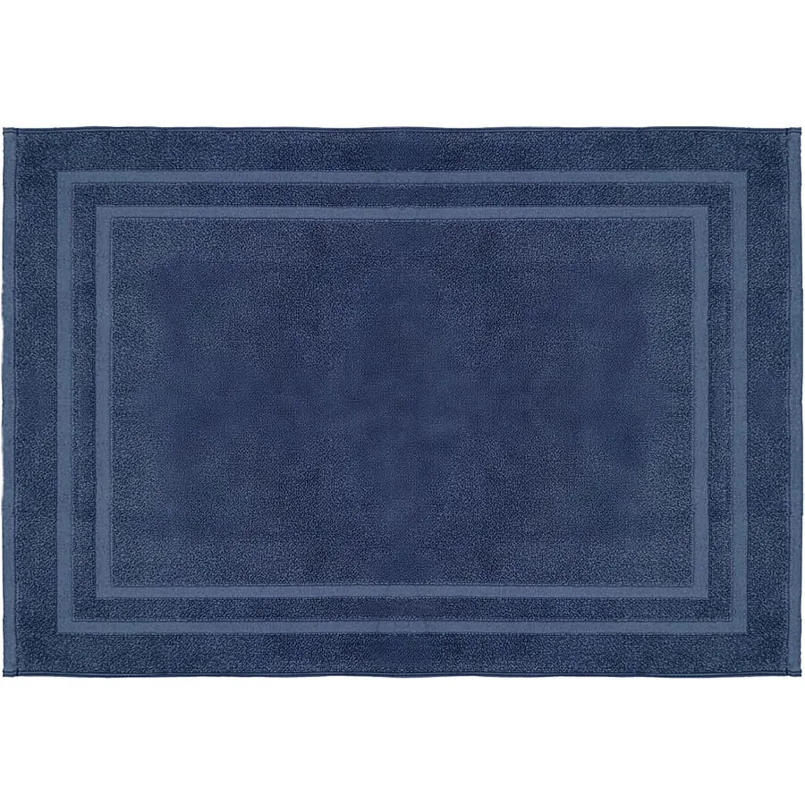 Badteppich Cleo blau Baumwolle 50 x 80 cm Rechteckig