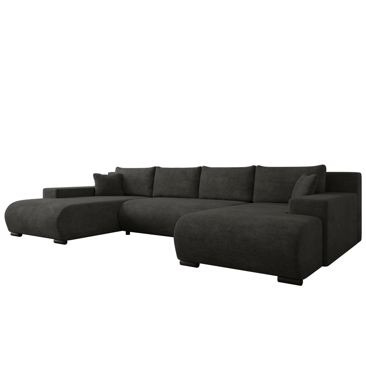Krysen 4-sits Bäddsoffa med dubbeldivan - svart