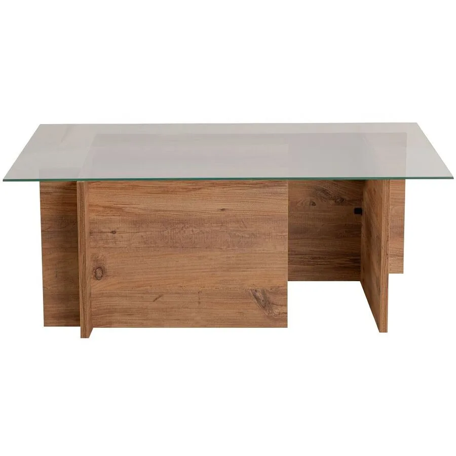 Salontisch Georis Kiefer/transparent Glas/Holzwerkstoff B 105 H 40 cm