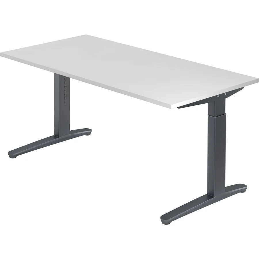 Schreibtisch Office weiss Holzwerkstoff Höhenverstellbar B 160 T 80 cm