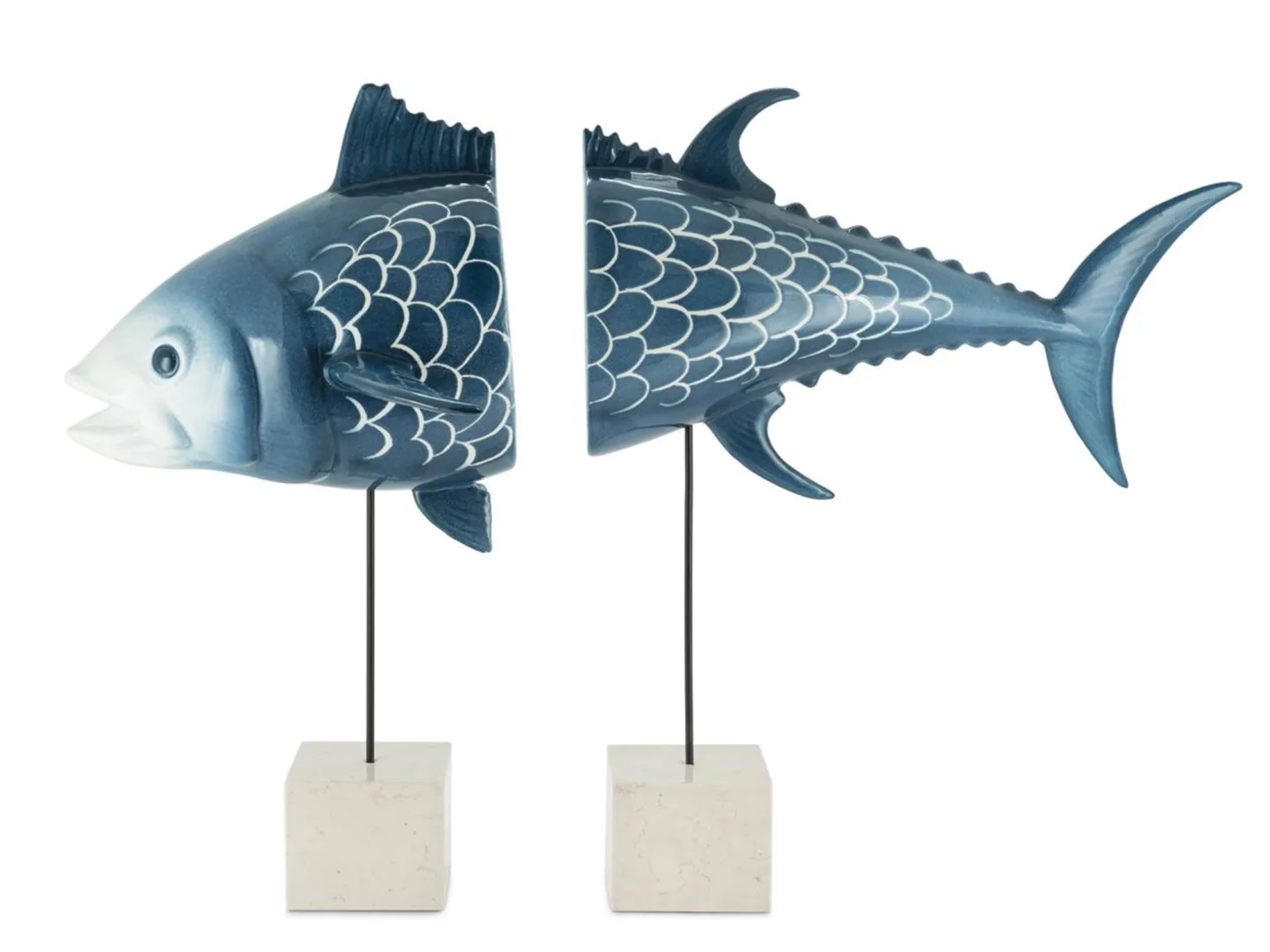 Abhika Figur Thunfisch 2teilig Zum Aufstellen Gold H: 55 cm | Schubiger Möbel