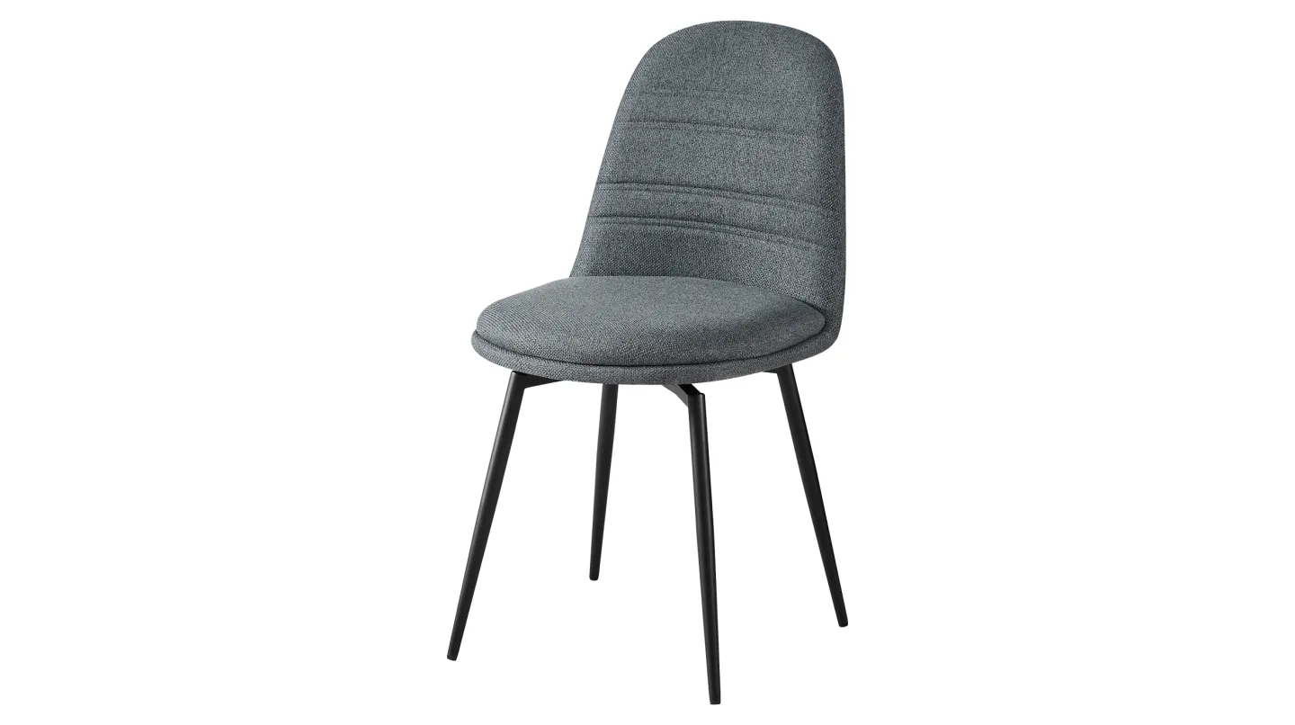 Polsterstuhl grau 360° drehbar Webstoff - LUMOS