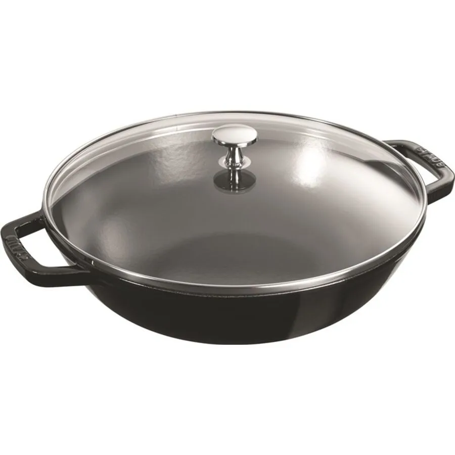 Wok STAUB schwarz Glas/Eisen D 30 cm