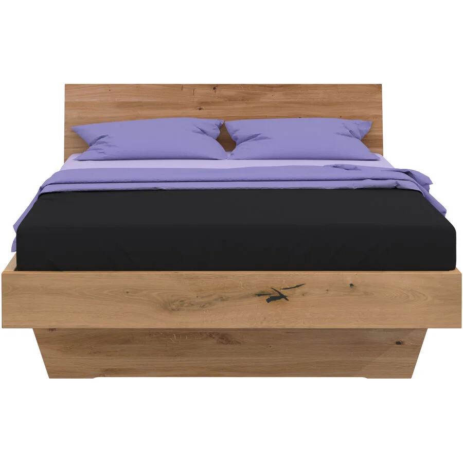 Bett Reto Natur Wildeiche Massivholz 140 x 200 cm