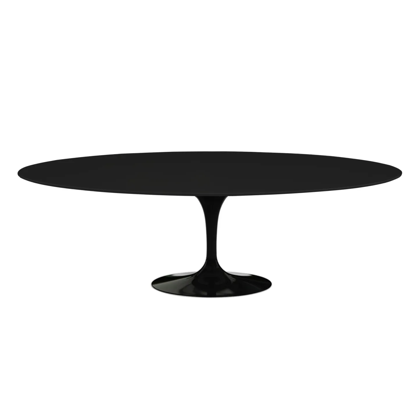 Knoll - Saarinen Oval Table - Matbord, 244 x 137 cm, Svart underrede, skiva i Svart laminat - Matbord - Eero Saarinen - Svart - Laminat/Metall