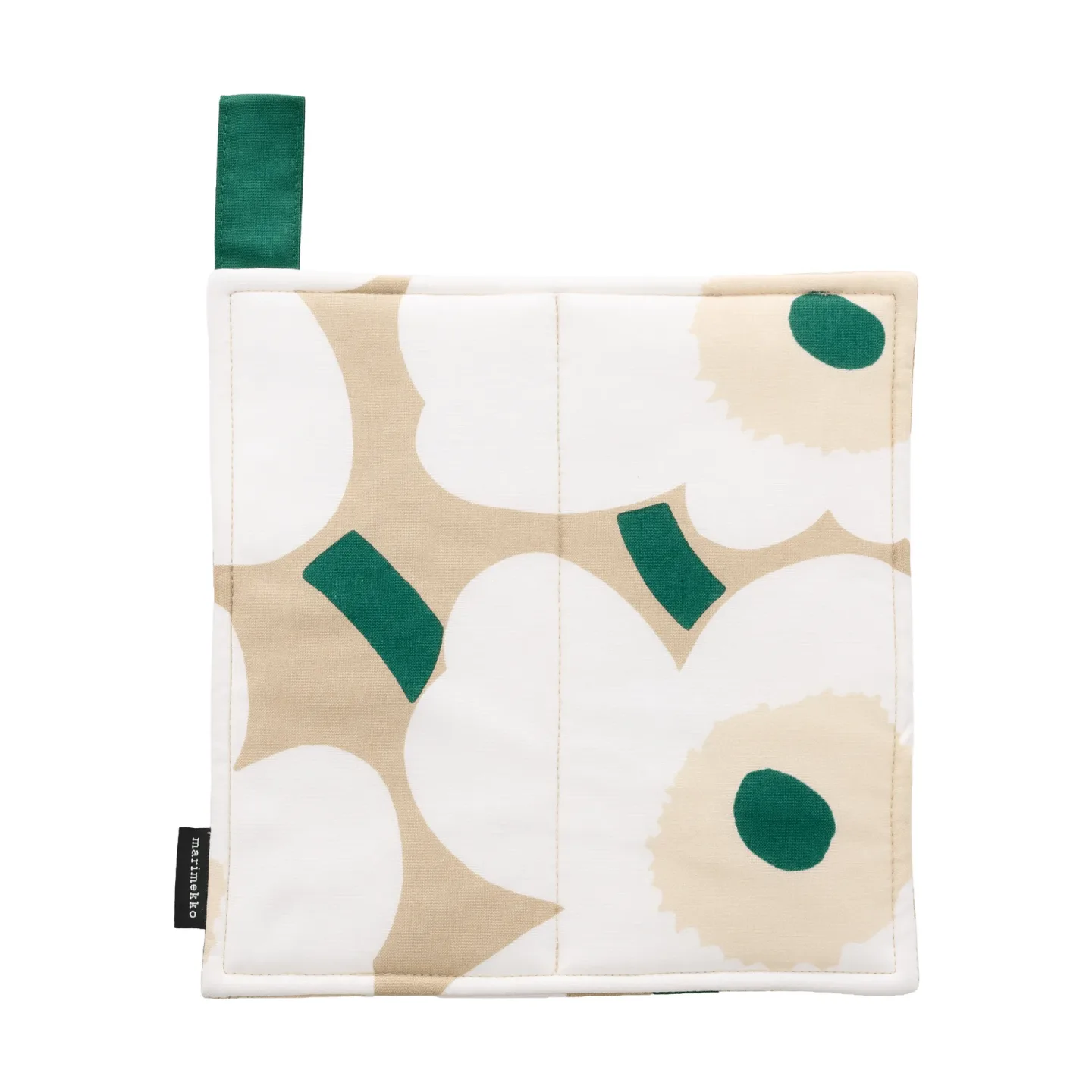 Marimekko Pieni Unikko Topflappen 21,5x21,5 cm Sand-weiß-hay-emerald