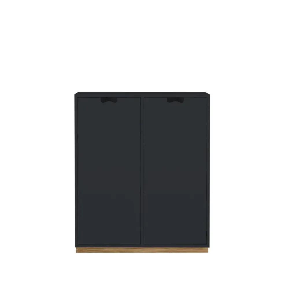 Asplund Snö E Schrank Char grey, eichensockel, abgedeckte türen, 42 cm